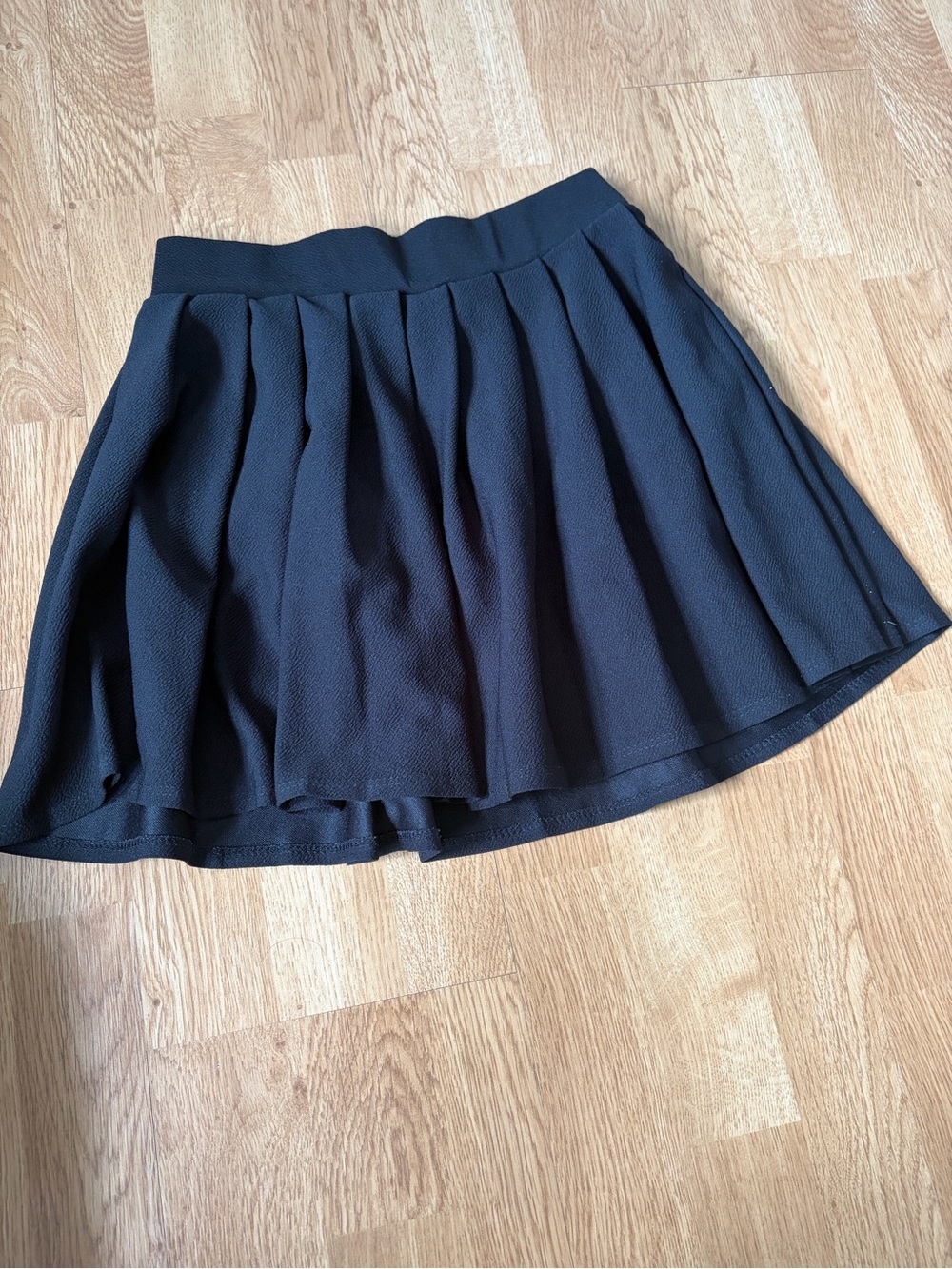 Women's Black Pleated Circle Skirt